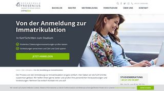 
                            12. Von der Anmeldung zur Immatrikulation - Hochschule Fresenius ...