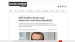 
                            12. Von der Hypovereinsbank: BNP Paribas beruft Lutz Diederichs zum ...