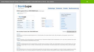 
                            6. VON ESSEN Bank: Erfahrungsberichte und Bewertungen - BankLupe.de