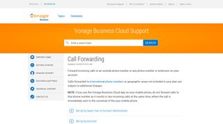 
                            5. Vonage Business Cloud | Answer | Call Forwarding