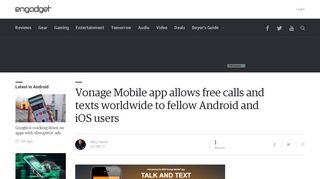 
                            6. Vonage Mobile app allows free calls and texts worldwide to fellow ...