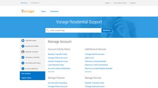 
                            3. Vonage Residential | Center | Manage Account - Vonage Support