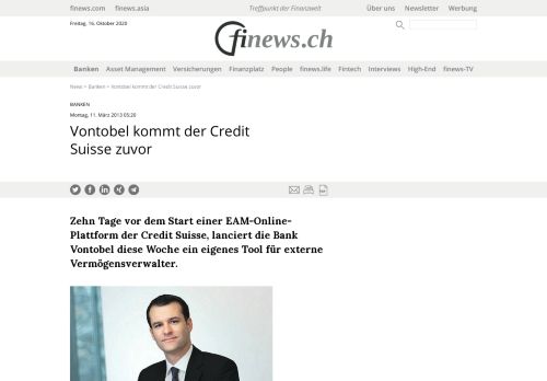 
                            10. Vontobel kommt der Credit Suisse zuvor - Finews