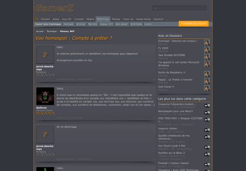 
                            9. Voo homespot : Compte à prêter ? - GamerZ.be