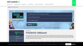 
                            5. Voodoo Dreams casino: Få 20 free spins med BankID & Swish