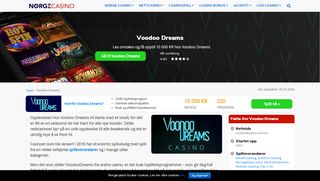 
                            6. Voodoo Dreams Casino Norge - 10 000 kr + 200 freespins