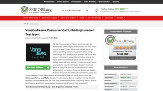 
                            13. Voodoodreams Casino Test » Betrug o. seriös? Unbedingt lesen