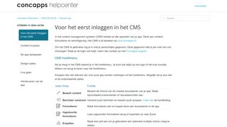 
                            4. Voor het eerst inloggen in het CMS – Concapps Helpcenter