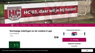 
                            12. Voorlopige indelingen en de voetbal.nl app | HC '03