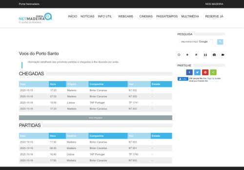 
                            10. Voos - Porto Santo - Portal NetMadeira