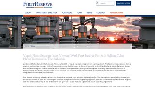 
                            12. Vopak Plans Strategic Joint Venture With First Reserve For ...