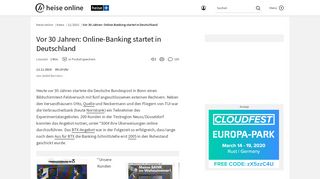 
                            13. Vor 30 Jahren: Online-Banking startet in Deutschland | heise online