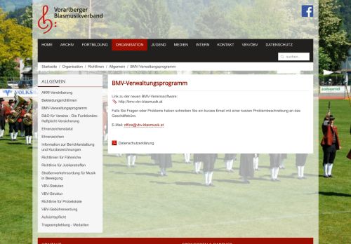 
                            6. Vorarlberger Blasmusikverband - BMV-Verwaltungsprogramm