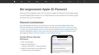 
                            8. Vorgehensweise, wenn Sie Ihr Apple-ID-Passwort vergessen haben ...