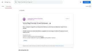 
                            9. Vorschlag fremder Email Adressen. - Google Product Forums