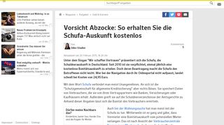 
                            9. Vorsicht Abzocke: So erhalten Sie die Schufa-Auskunft kostenlos ...