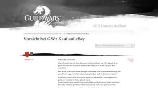 
                            13. Vorsicht bei GW2 Kauf auf eBay - Guild Wars 2-Forum - Diskussionen ...