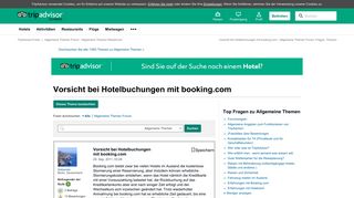 
                            11. Vorsicht bei Hotelbuchungen mit booking.com - Allgemeine Themen ...