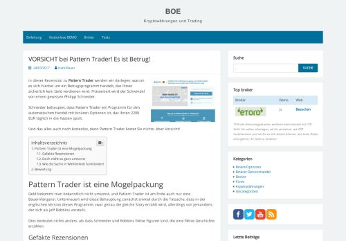 
                            7. VORSICHT bei Pattern Trader! Es ist Betrug! | Binäre Optionen