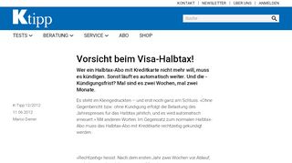 
                            7. Vorsicht beim Visa-Halbtax! - Artikel - www.ktipp.ch