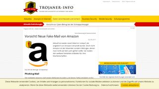 
                            12. Vorsicht! Neue Fake-Mail von Amazon | Trojaner-Info.de
