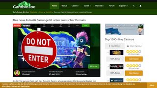 
                            8. Vorsicht: Neues Futuriti Casino weiterhin unseriös - GambleJoe