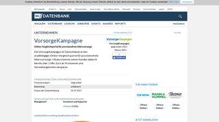 
                            12. VorsorgeKampagne - Unternehmensprofil | Gründerszene