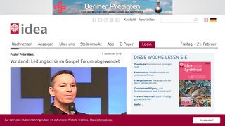 
                            12. Vorstand: Leitungskrise im Gospel Forum abgewendet - Idea