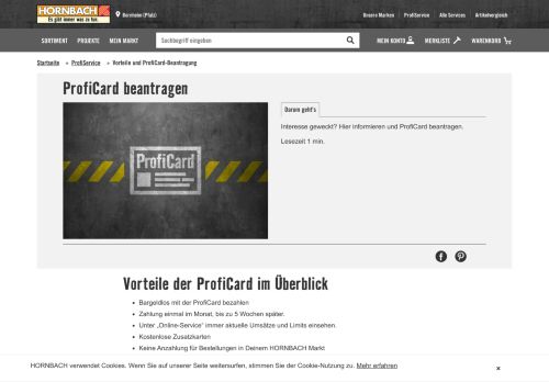 
                            12. Vorteile und ProfiCard-Beantragung | HORNBACH