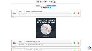 
                            13. vortex.gg - free accounts, logins and passwords