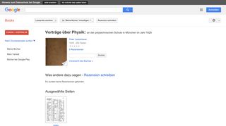 
                            10. Vorträge über Physik: an der polytechnischen Schule in München im ...