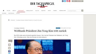 
                            9. Vorzeitiges Amtsende: Weltbank-Präsident Jim Yong Kim tritt zurück ...