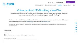 
                            4. Votre accès à l'E-Banking / myCler - Banque Cler