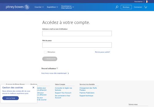 
                            2. Votre compte Pitney Bowes - Connexion