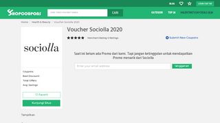 
                            13. Voucher Sociolla 2019 - ShopCoupons