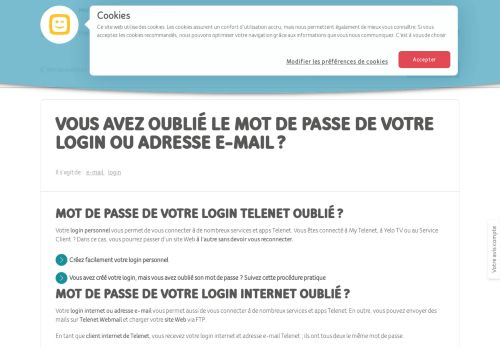 
                            4. Vous avez oublié le mot de passe de votre login ou adresse ... - Telenet