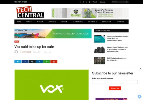 
                            13. Vox said to be up for sale - TechCentral