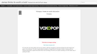 
                            3. Voxopop- create an audio discussion | James thinks its worth a look!