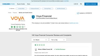
                            8. Voya Financial • 134 Customer Reviews and Complaints ...