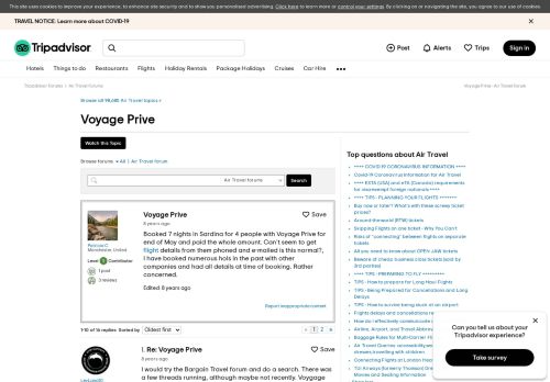 
                            8. Voyage Prive - Air Travel Message Board - TripAdvisor