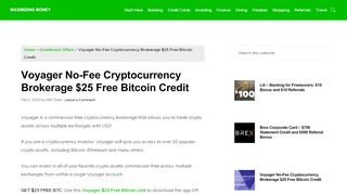 
                            11. Voyager No-Fee Cryptocurrency Brokerage $25 Free Bitcoin Credit