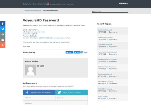 
                            12. VoyeursHD Password - Porn Passwords
