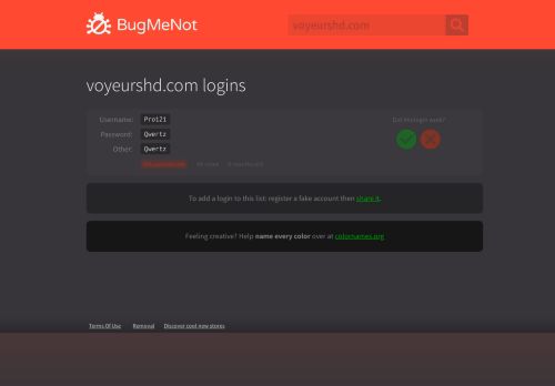 
                            2. voyeurshd.com logins - BugMeNot