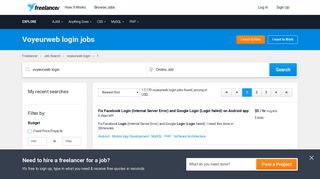
                            9. Voyeurweb login Jobs, Employment | Freelancer
