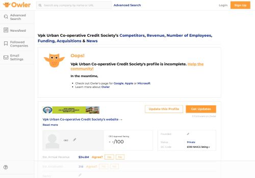 
                            9. Vpk Urban Co-operative Credit Society Competitors, Revenue and ...