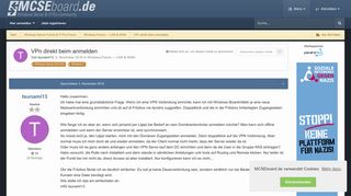 
                            6. VPn direkt beim anmelden - Windows Forum — LAN & WAN - MCSEboard.de