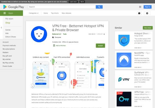
                            2. VPN Free - Betternet Hotspot VPN & Private Browser - Apps on ...