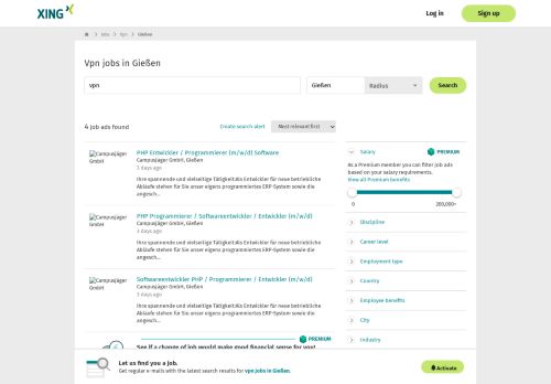 
                            11. Vpn in Gießen | XING Stellenmarkt: Jobs, die passen.