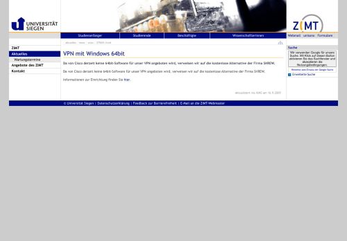 
                            9. VPN mit Windows 64bit | Zentrum für ... - ZIMT - Uni Siegen