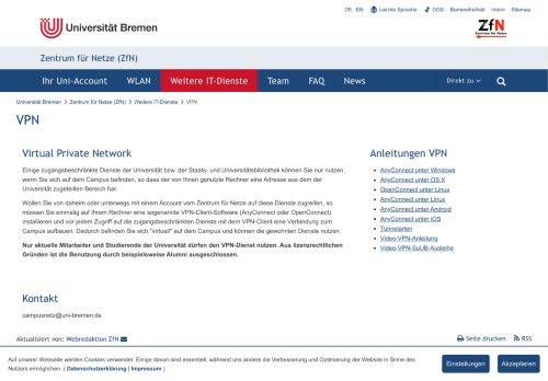 
                            2. VPN - Uni Bremen